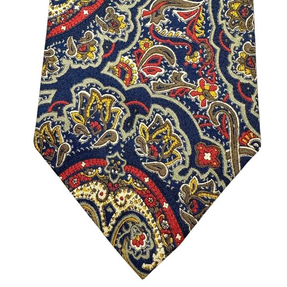 Royal Knight Vintage Mens Dress Tie Made in USA Classic Paisley Pattern 58" 3.5" - Picture 5 of 9